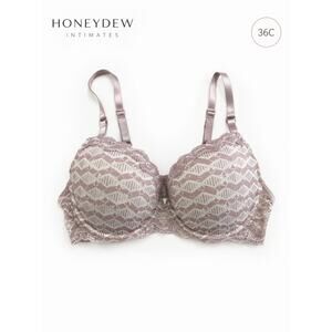 Honeydew Intimates Bra 36C Dusty Lavender Padded Lace Adjustable Straps